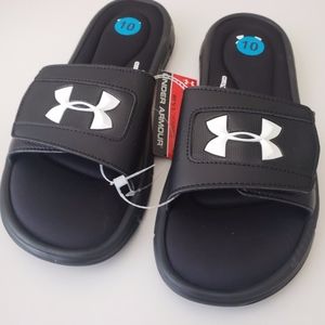 These are under armor flip flops...
